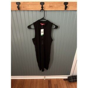 Guess Black Front Zip Dress with Logo Trim Down the Sides Womens Medium NWT